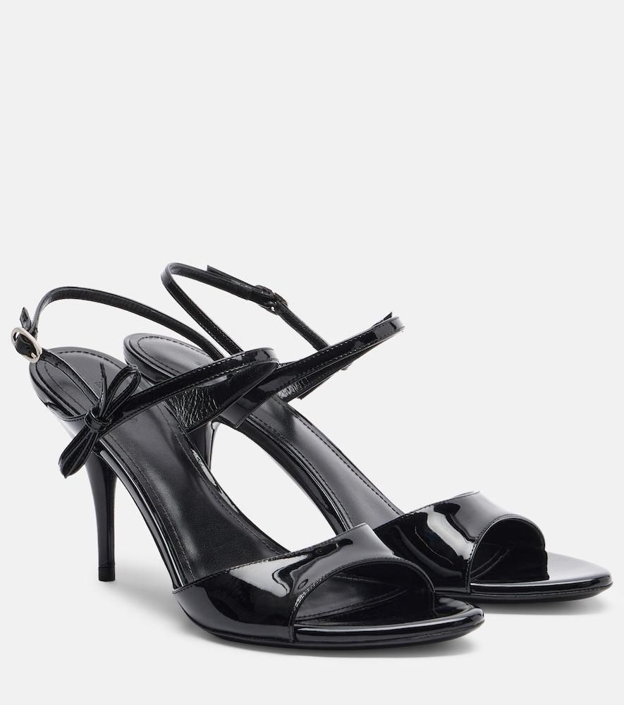 balenciaga avenue bow patent leather sandals
