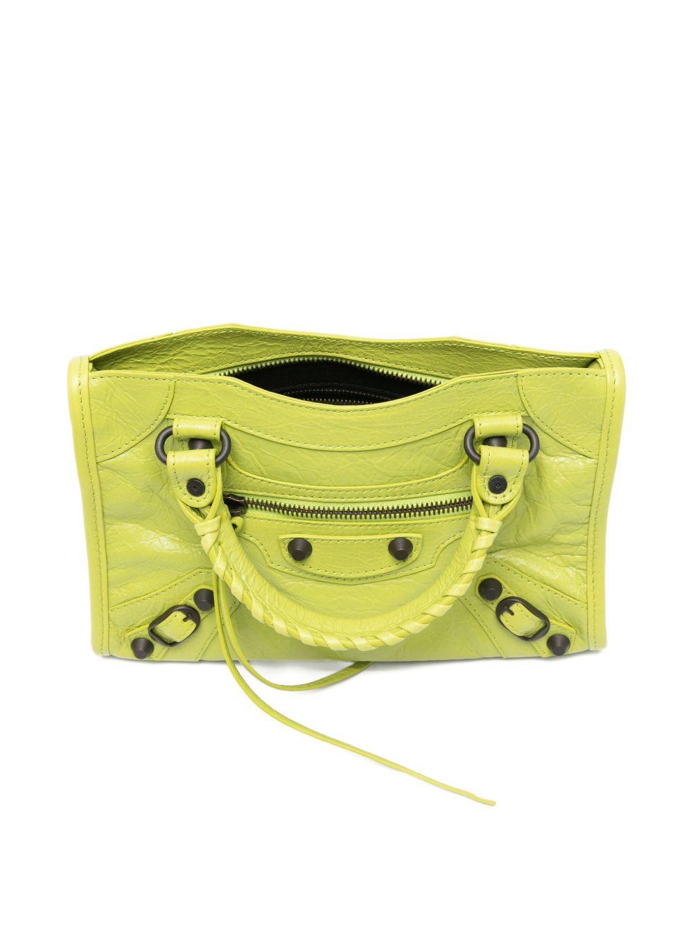 balenciaga bags green lamb leather - women