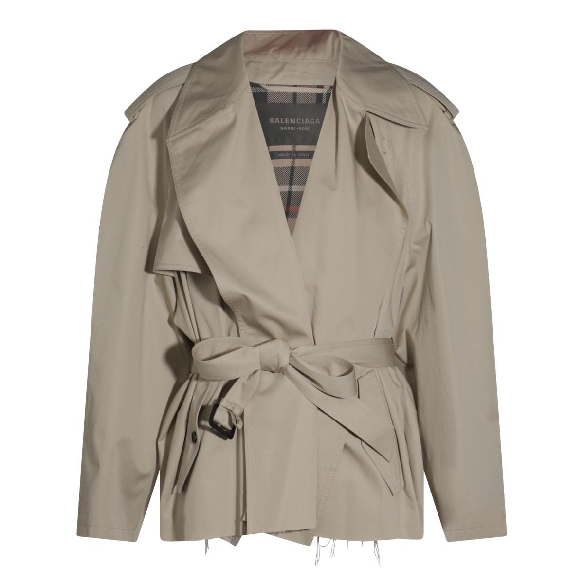 balenciaga beige cotton trench coat