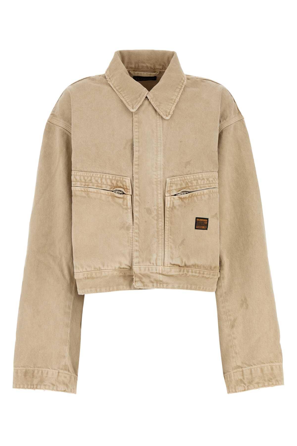 balenciaga beige denim jacket