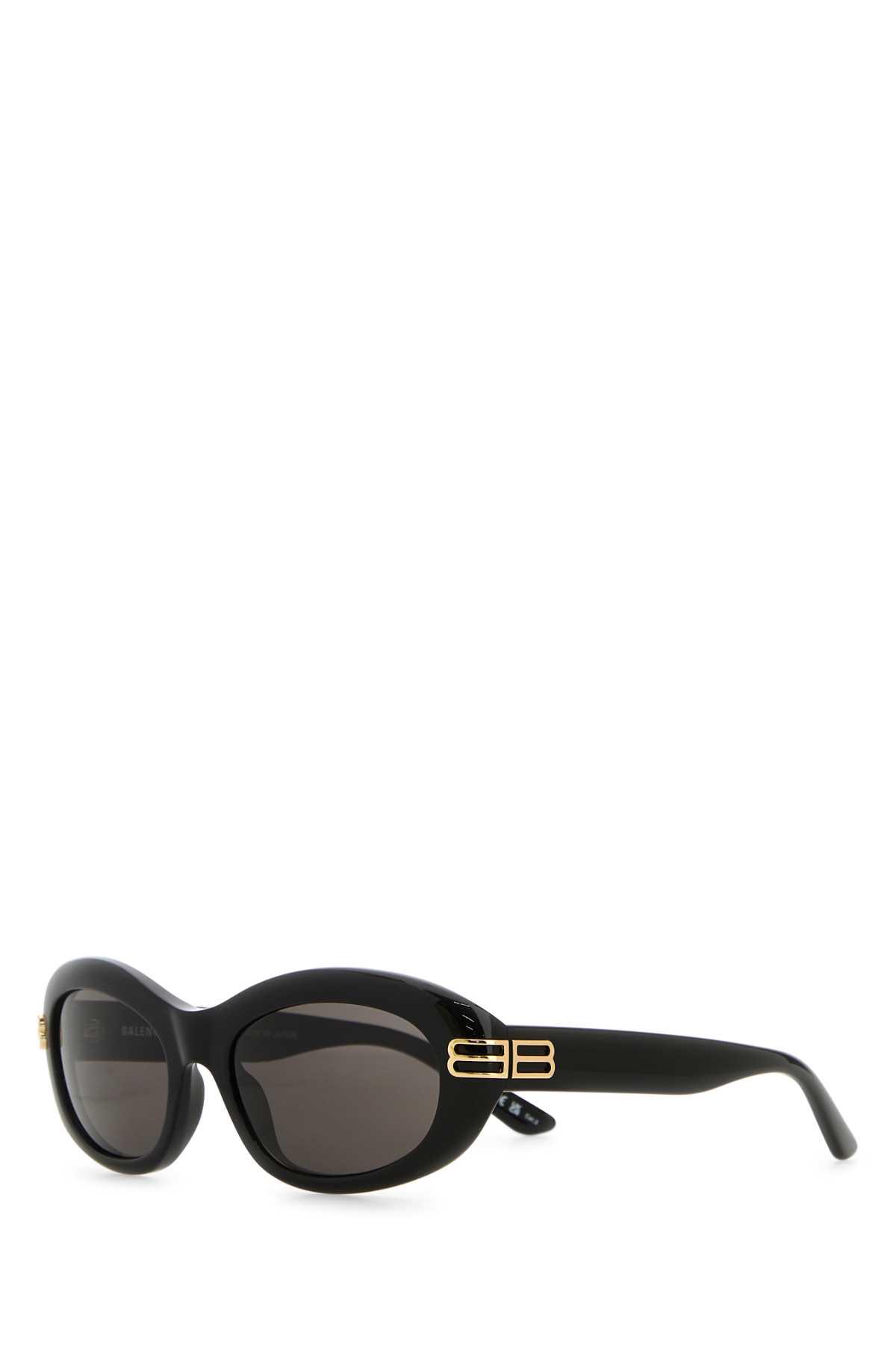 balenciaga black acetate casino round sunglasses