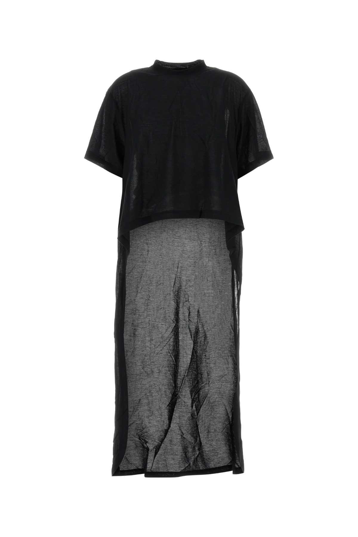 balenciaga black cotton blend t-shirt