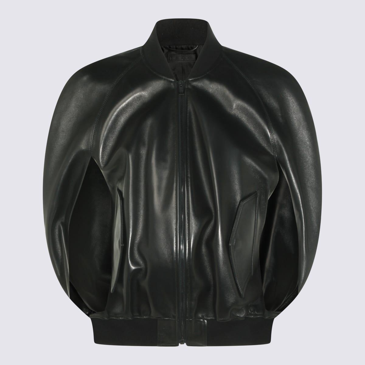 balenciaga black leather jacket