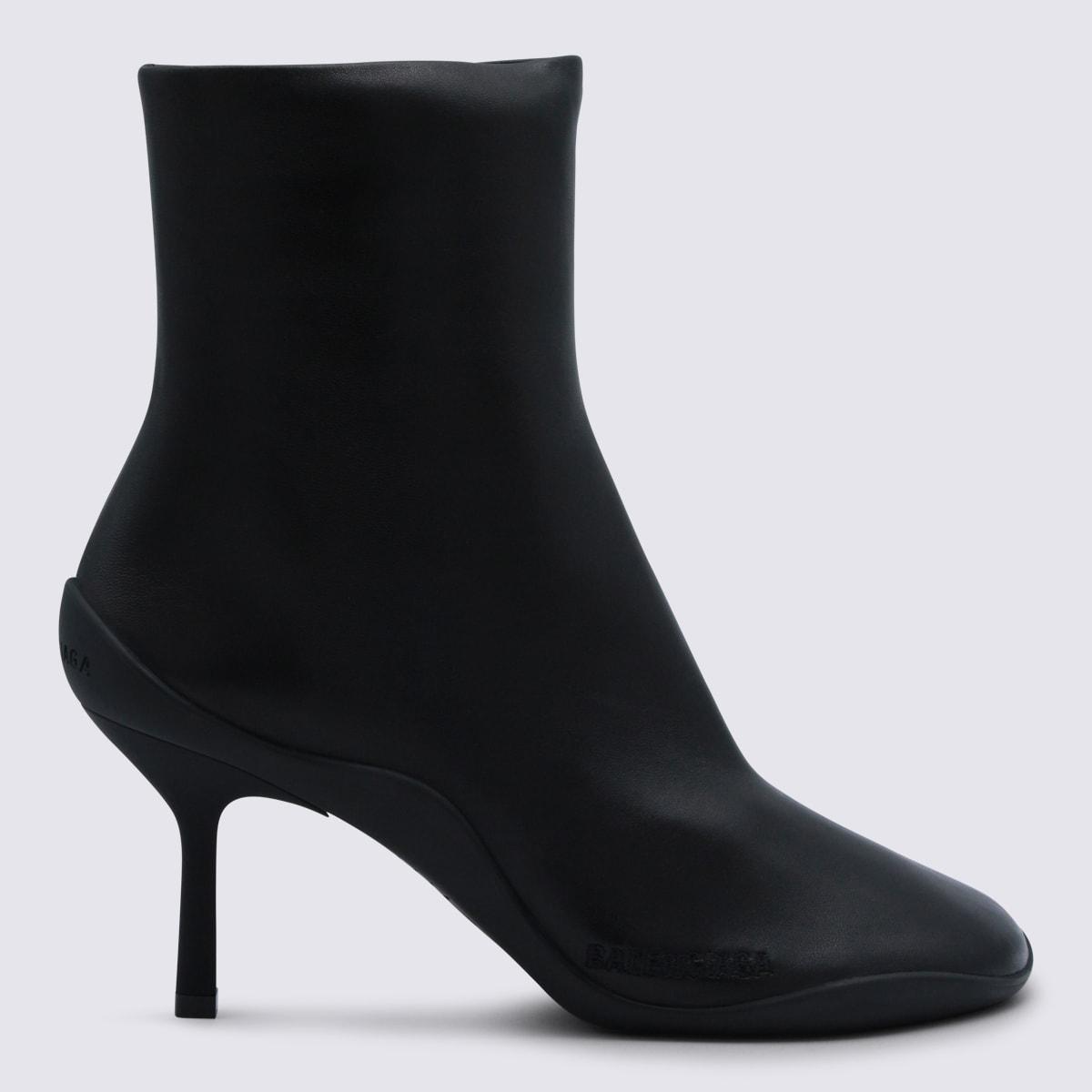 balenciaga black leather shibuya boots