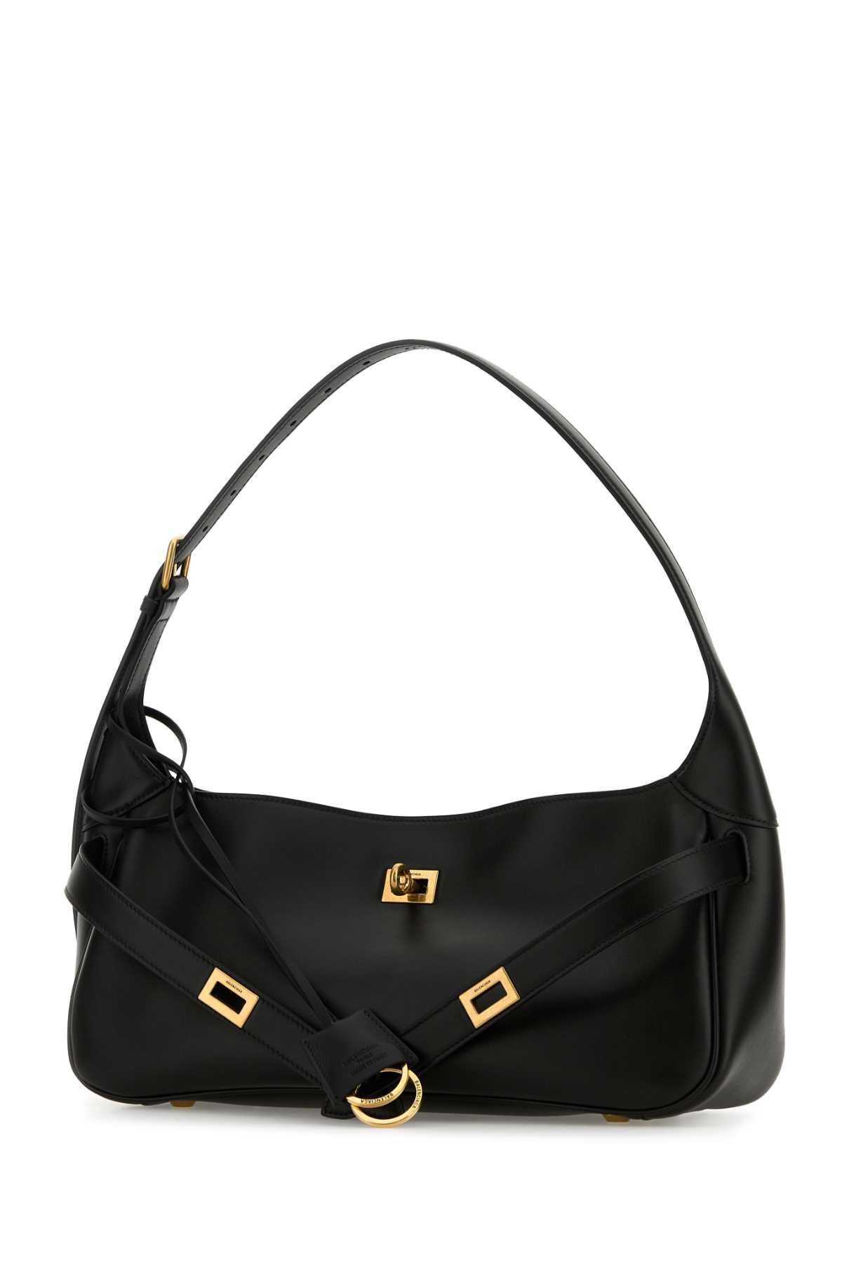 balenciaga black leather small bel air shoulder bag