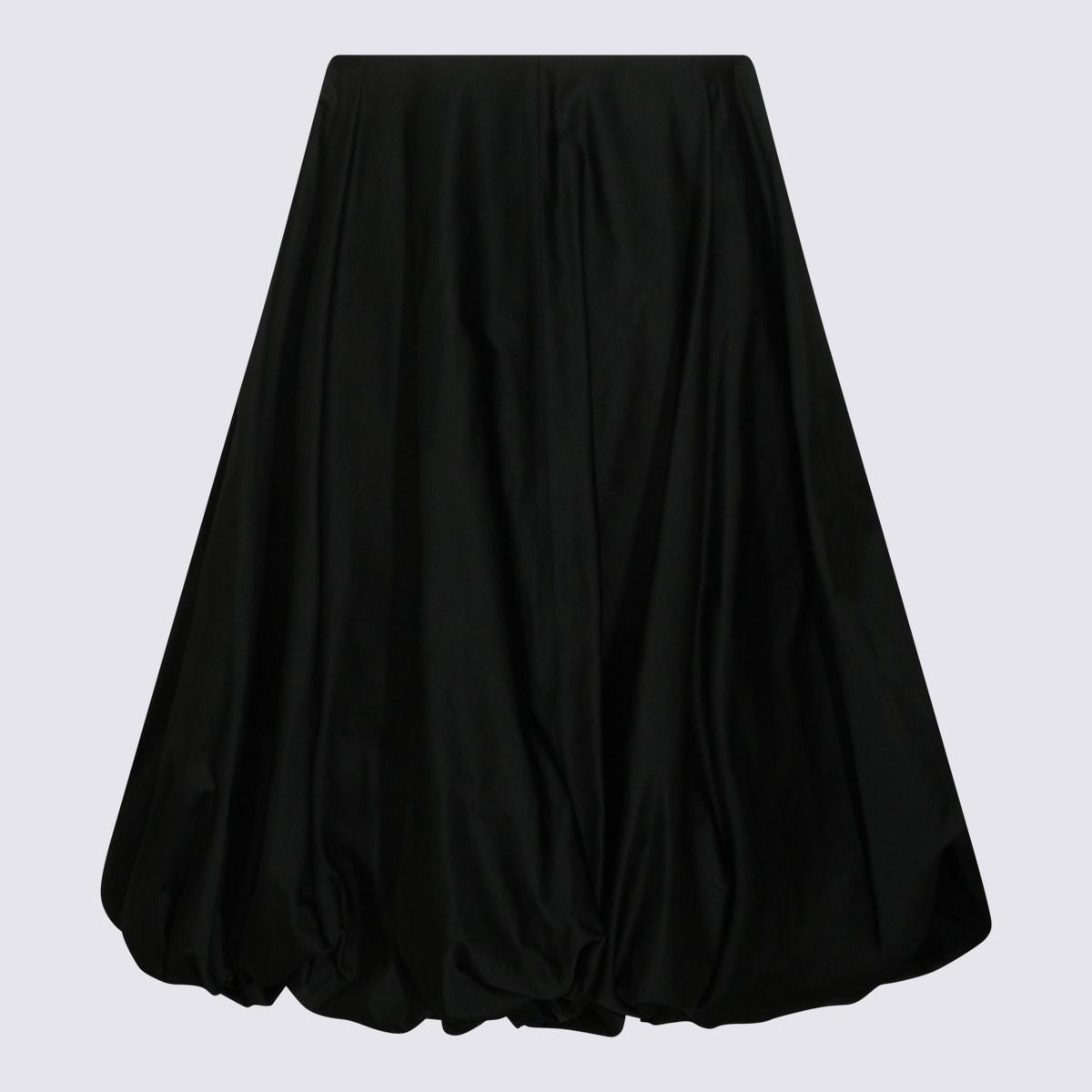 balenciaga black midi skirt