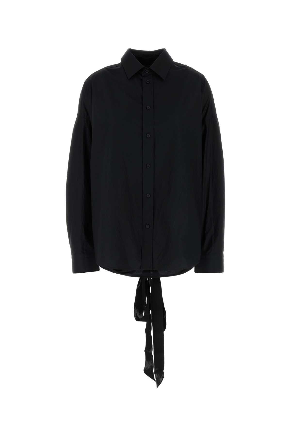 balenciaga black poplin oversize shirt