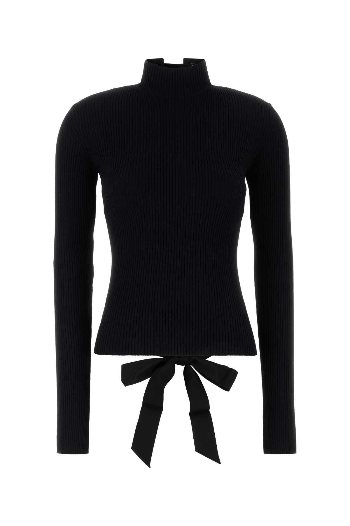 balenciaga black stretch viscose blend top