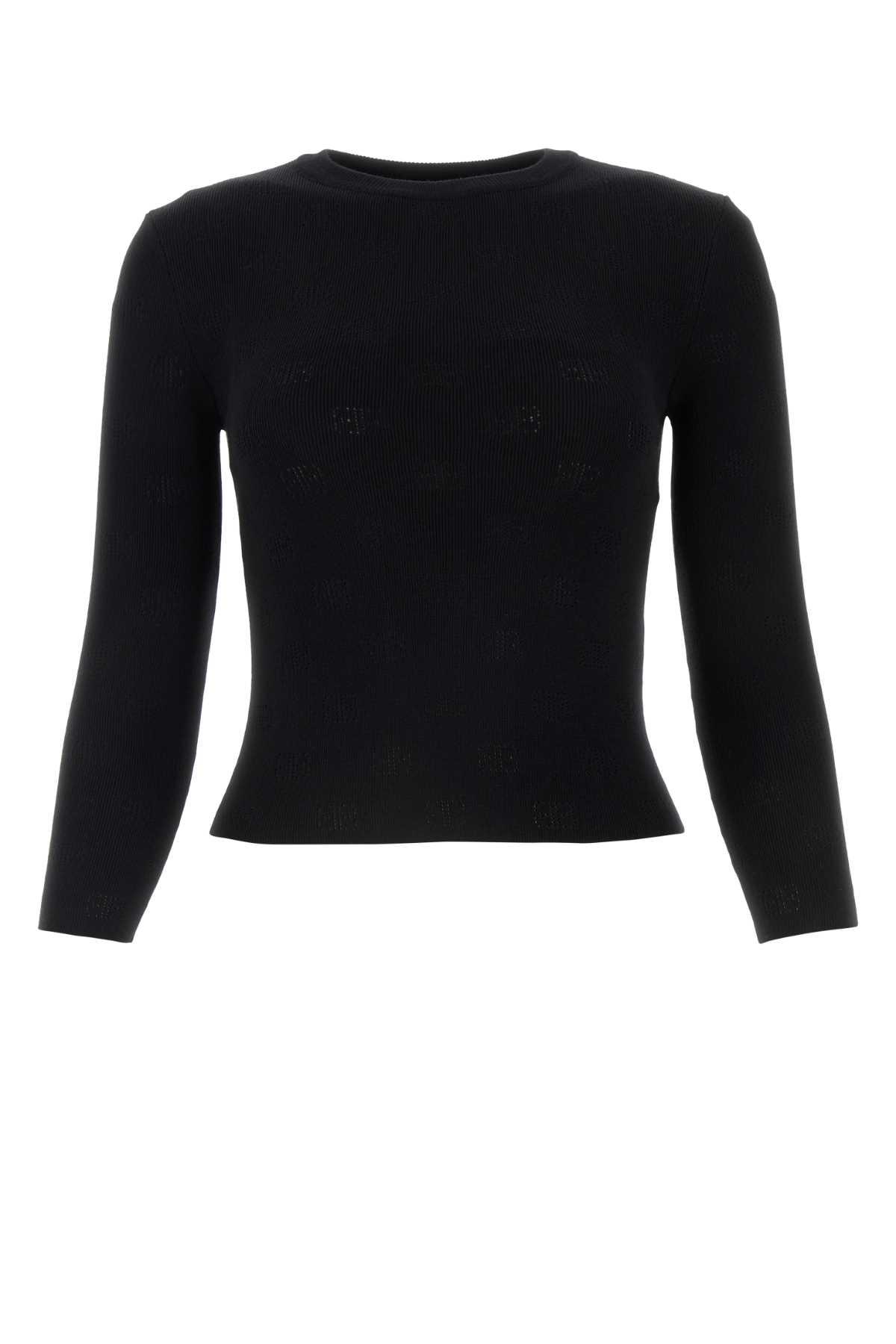 balenciaga black sweater with all-over bb motif