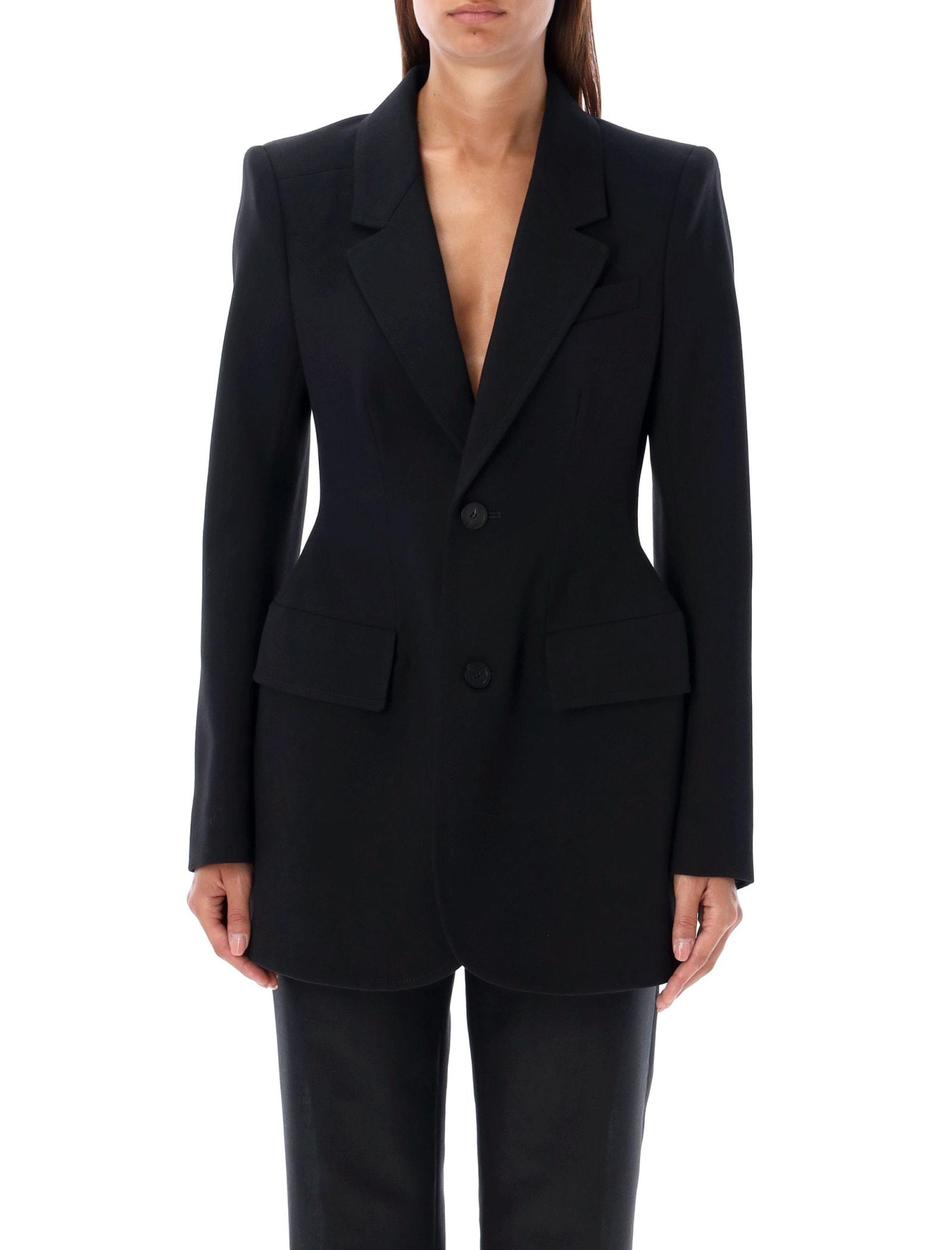 balenciaga black wool blazer
