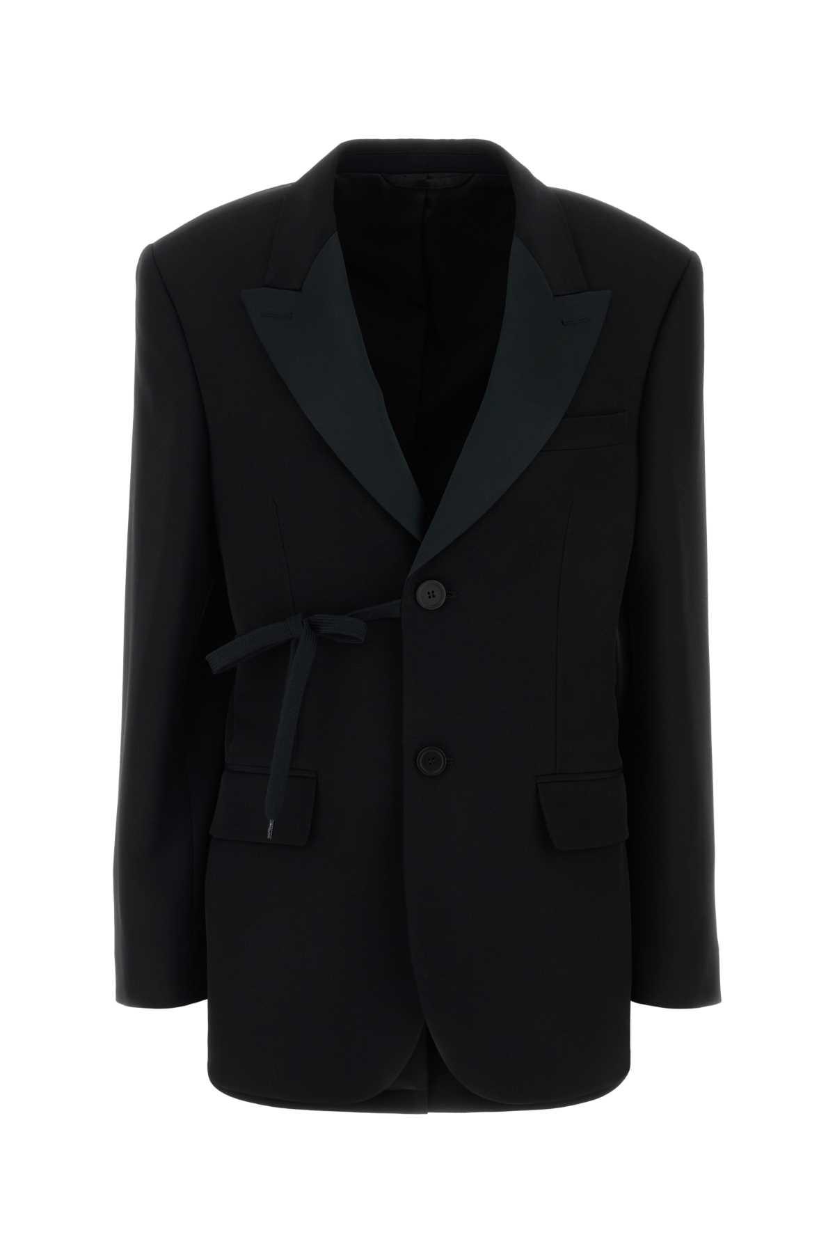 balenciaga black wool blazer