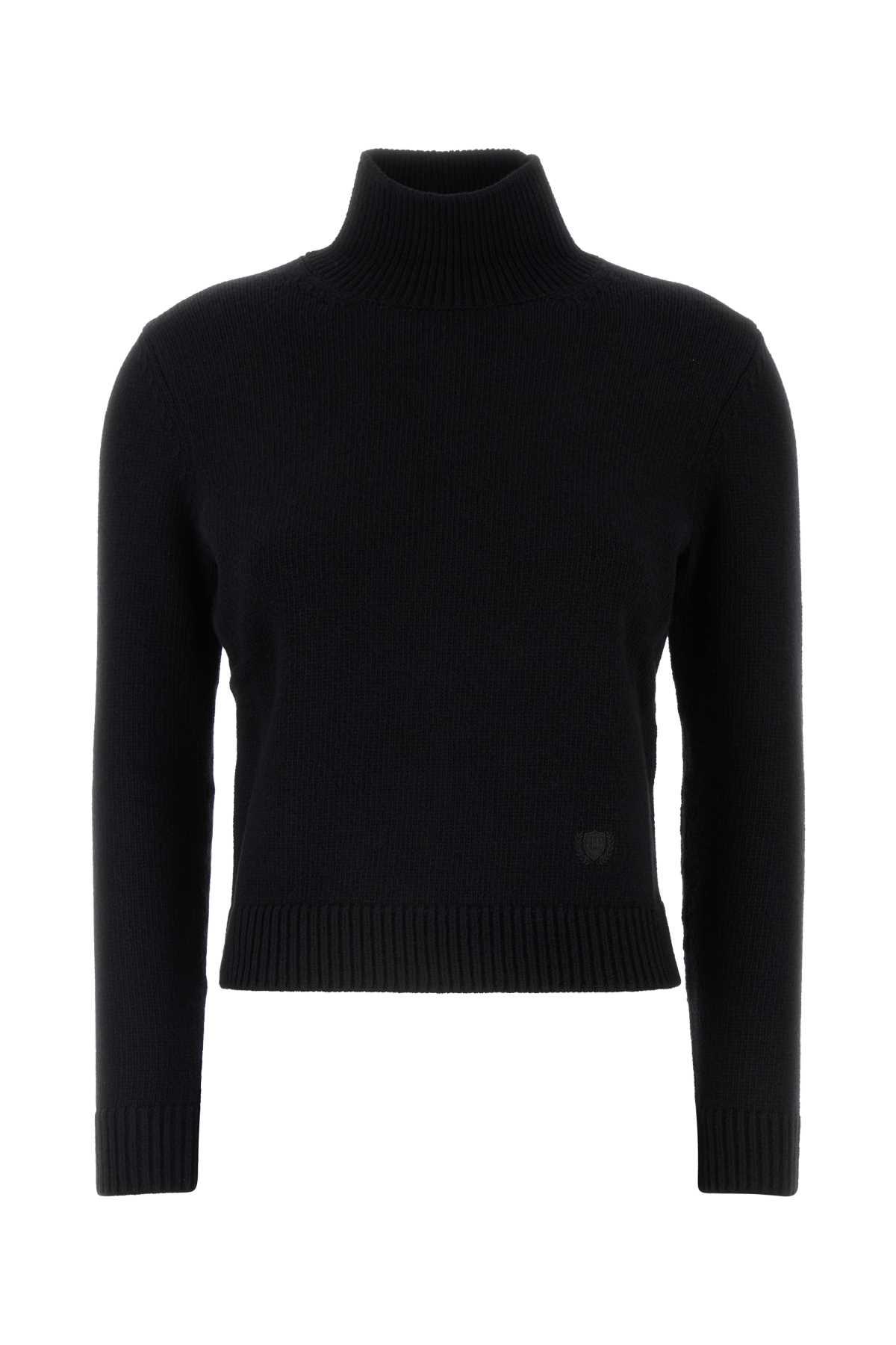 balenciaga black wool blend sweater