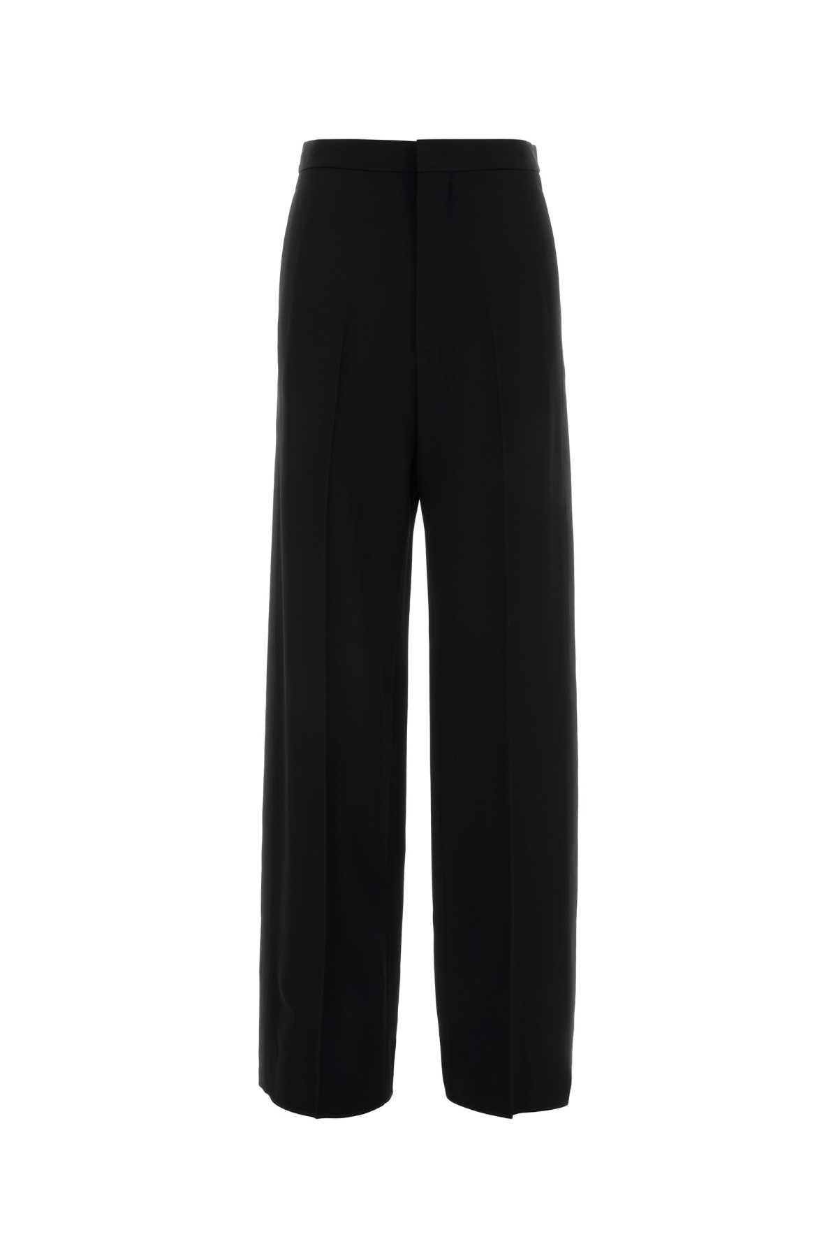balenciaga black wool palazzo pant