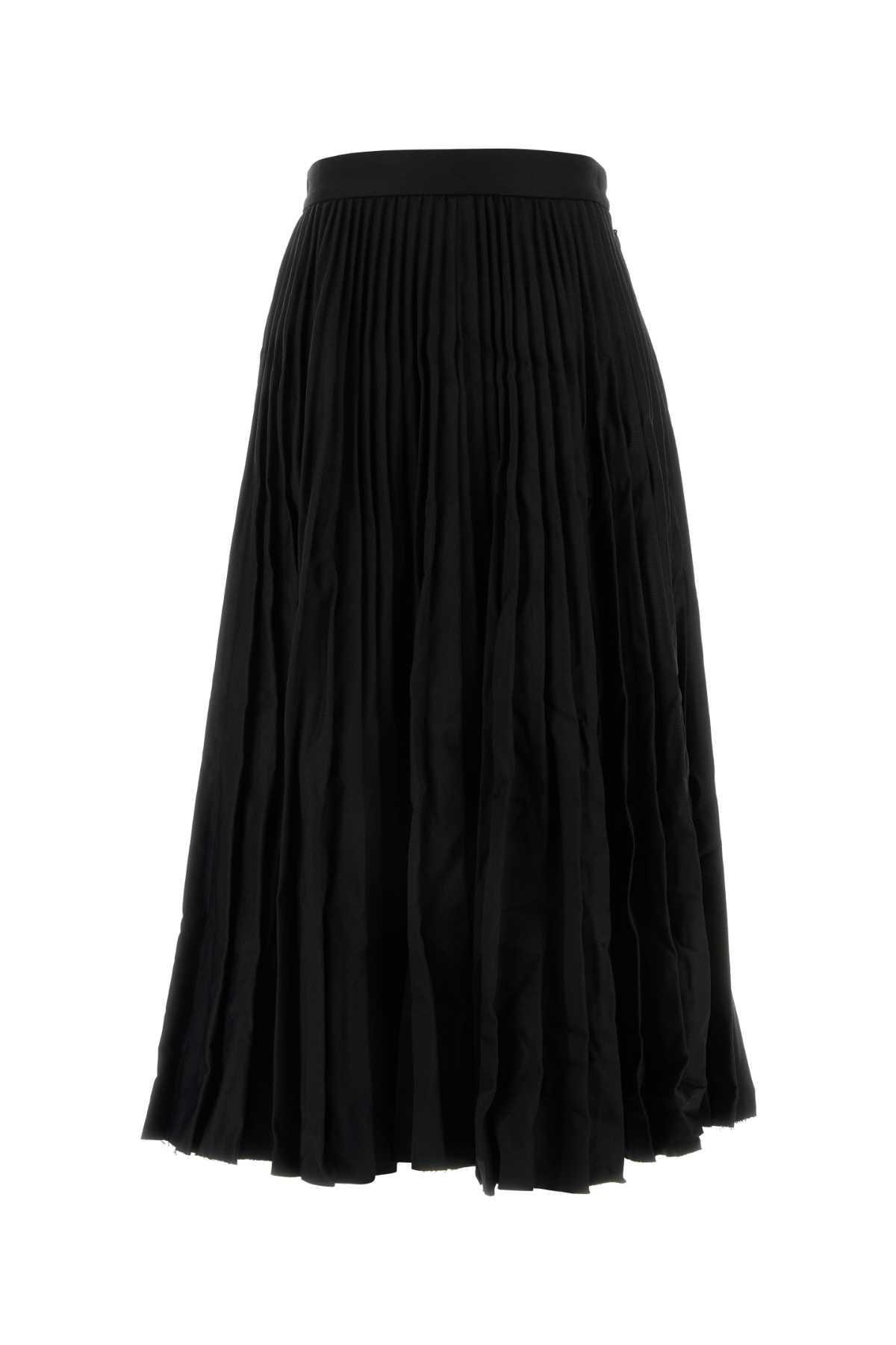 balenciaga black wool skirt