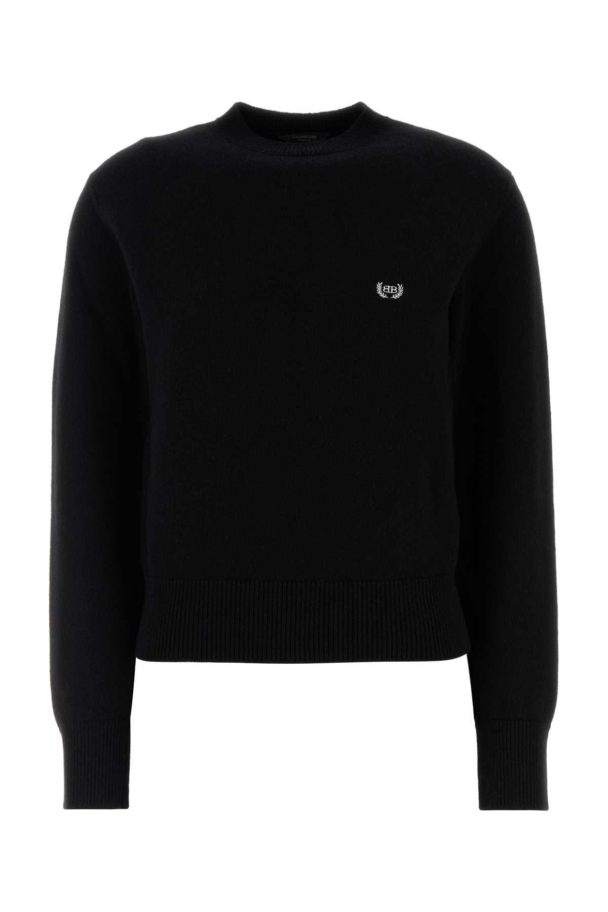balenciaga black wool sweater