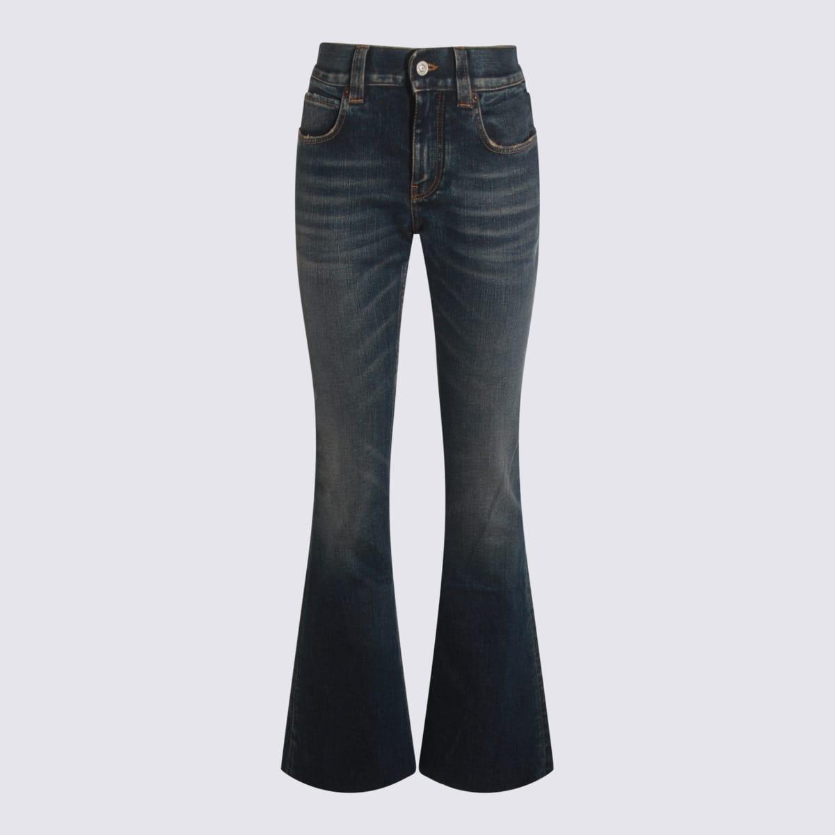 balenciaga blue cotton bootcut jeans