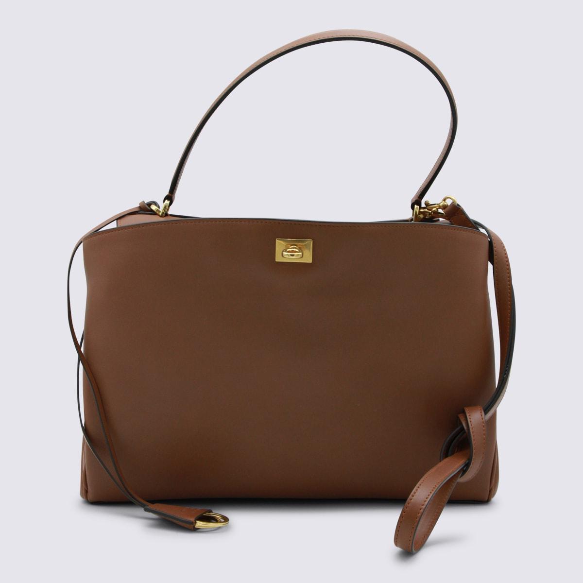 balenciaga brown rodeo m top handle bag