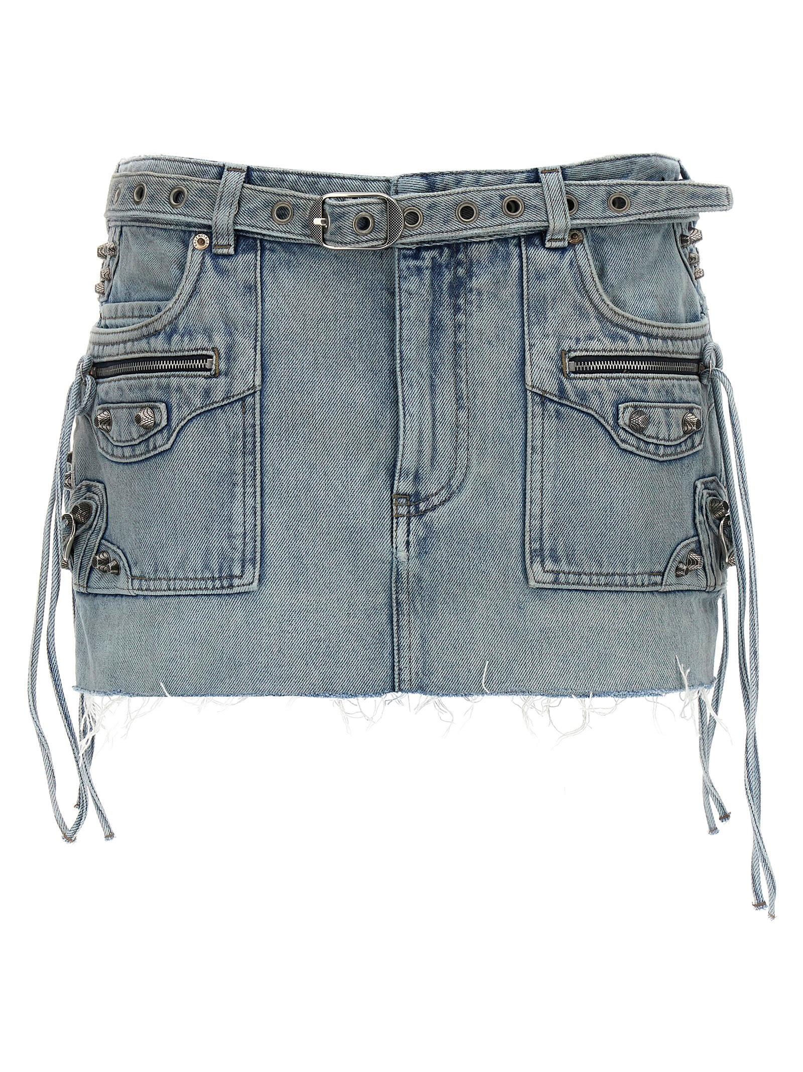balenciaga cagole denim mini skirt