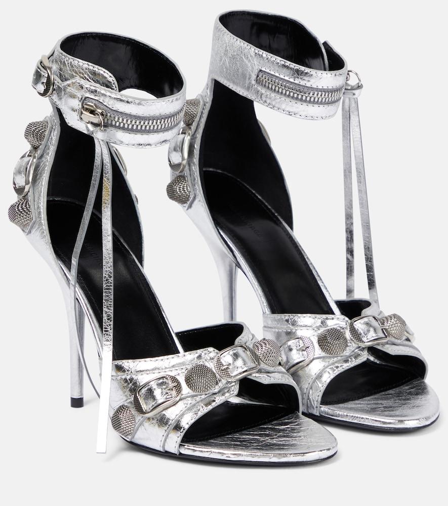 balenciaga cagole embellished leather sandals