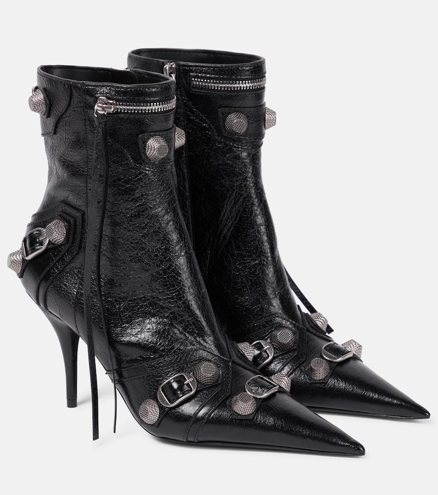 balenciaga cagole leather ankle boots