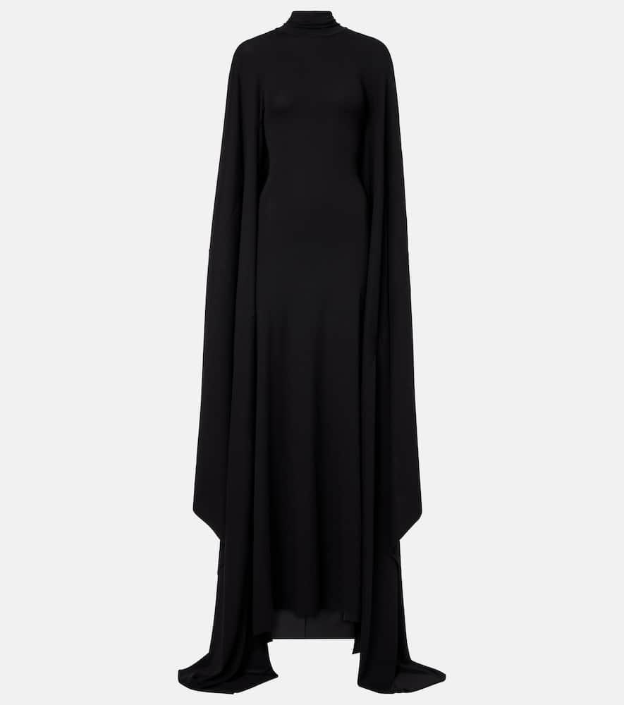 balenciaga caped jersey gown