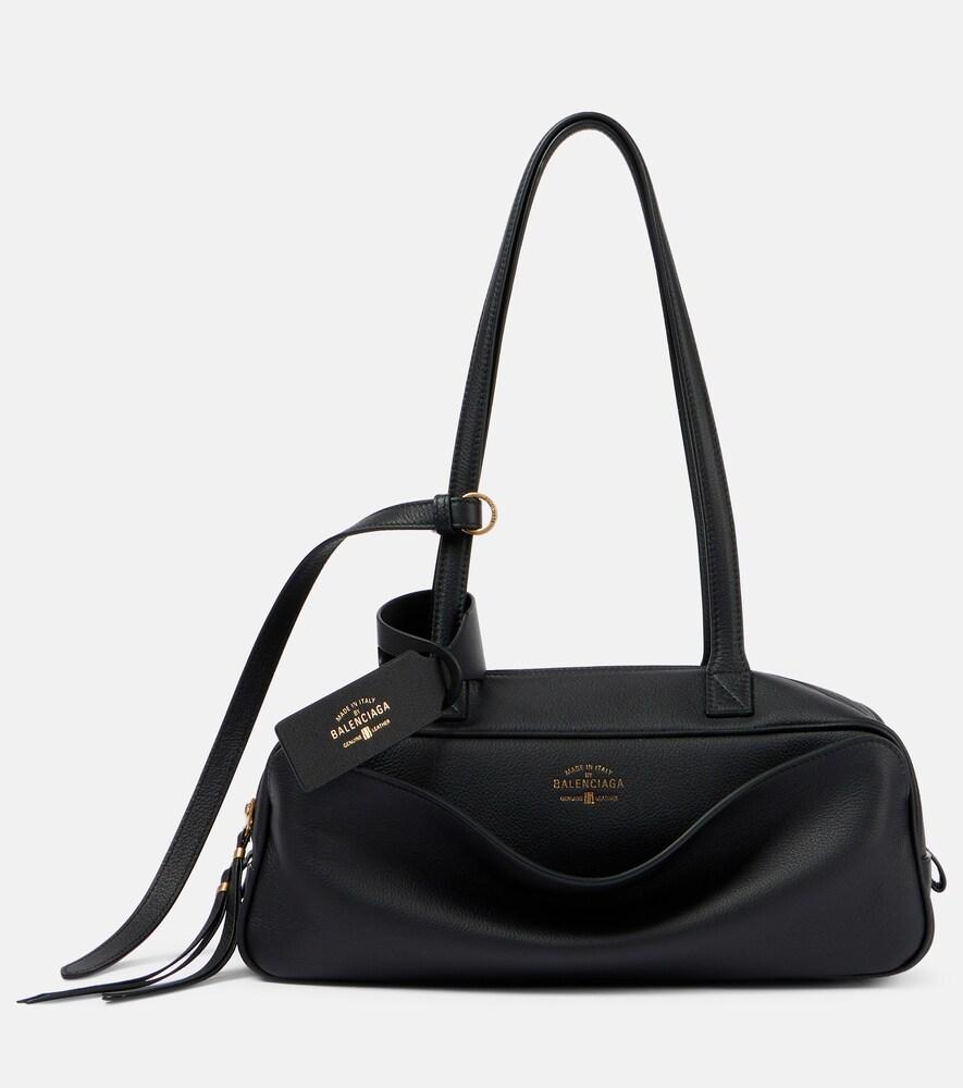 balenciaga carrie small leather bowling bag