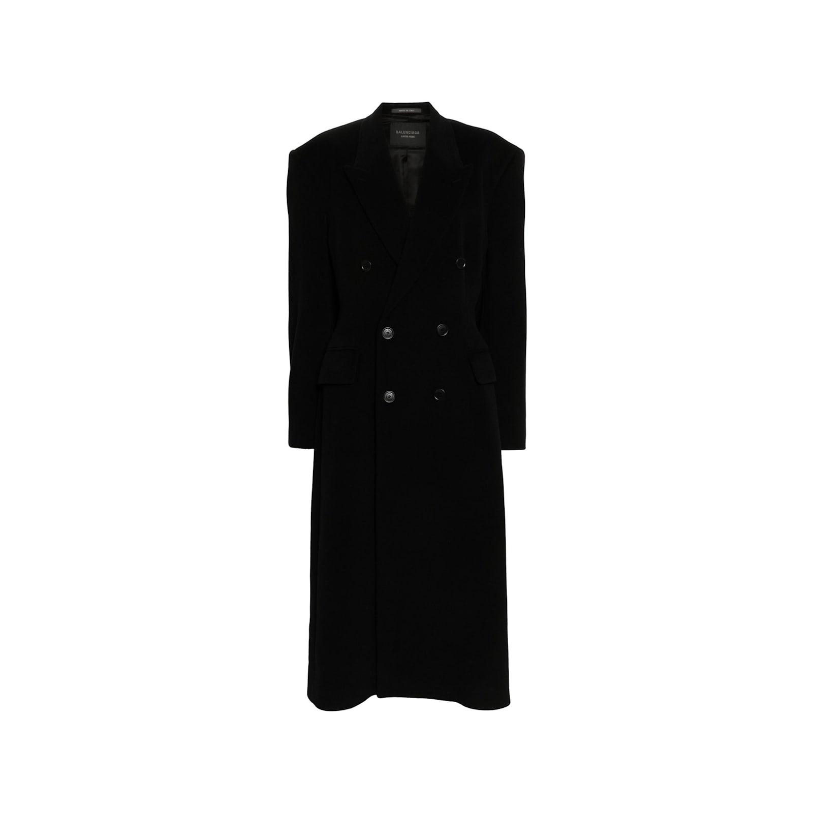 balenciaga cashmere and wool cinched coat