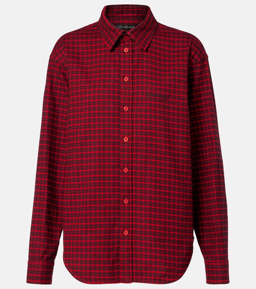 balenciaga checked cotton shirt