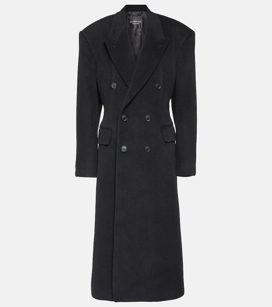 balenciaga cinched cashmere and wool coat