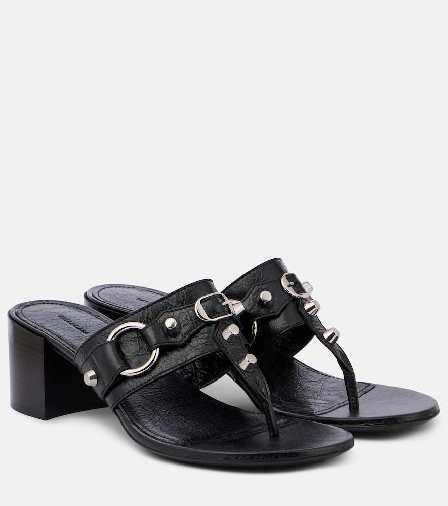 balenciaga city 50 studded leather thong sandals