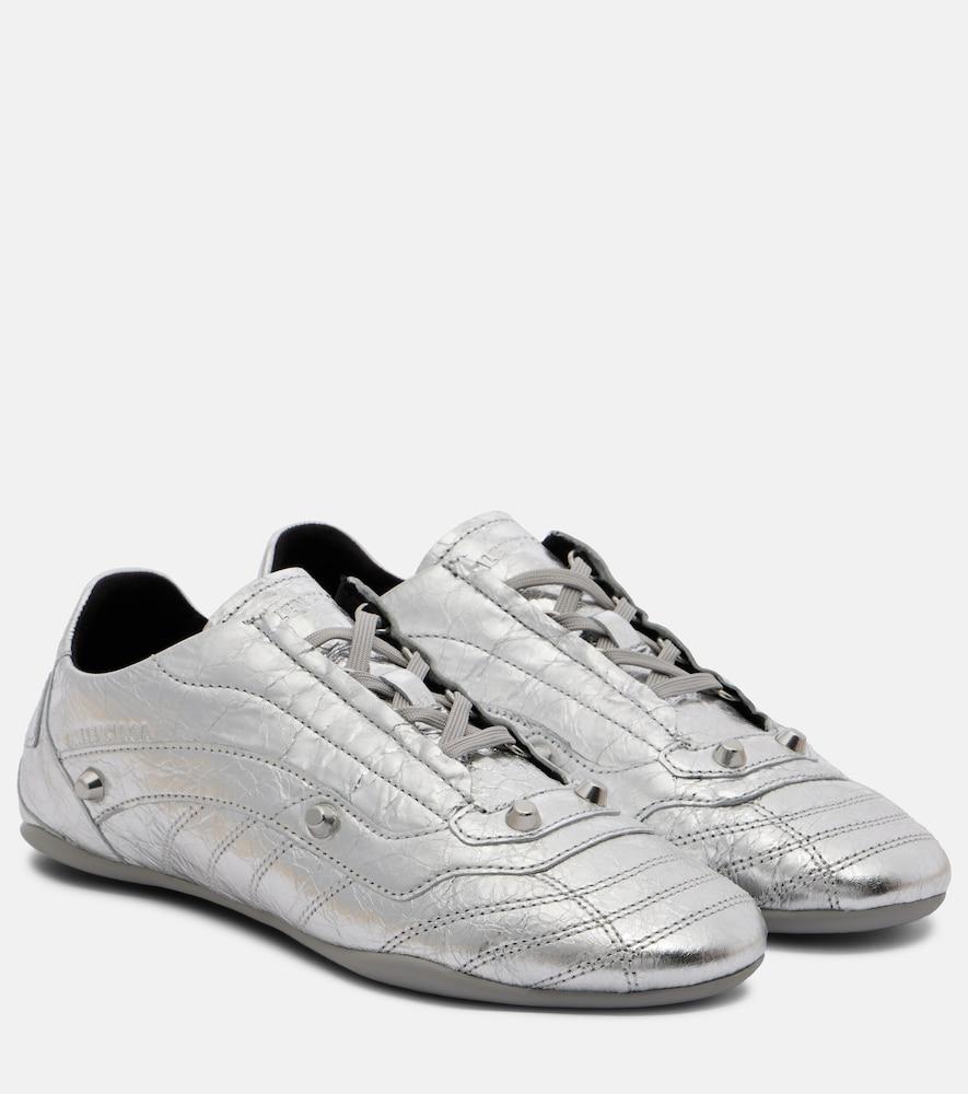 balenciaga city metallic leather sneakers