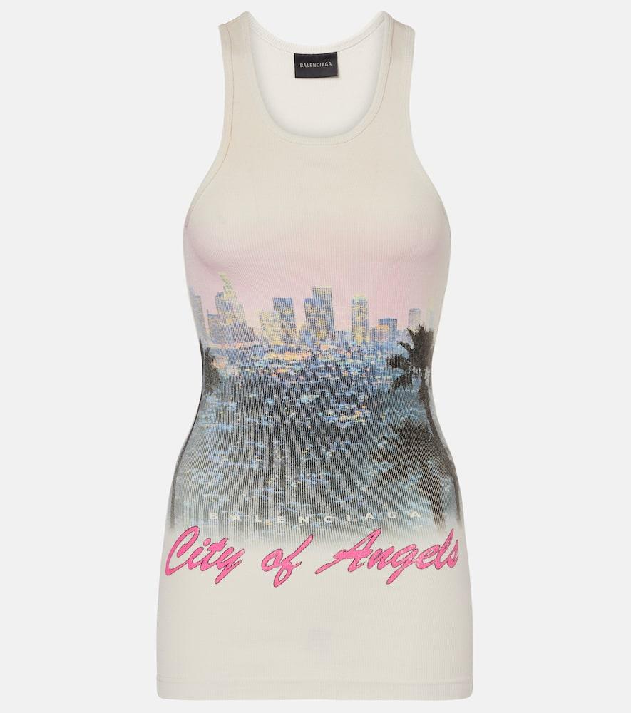 balenciaga city of angels cotton tank top