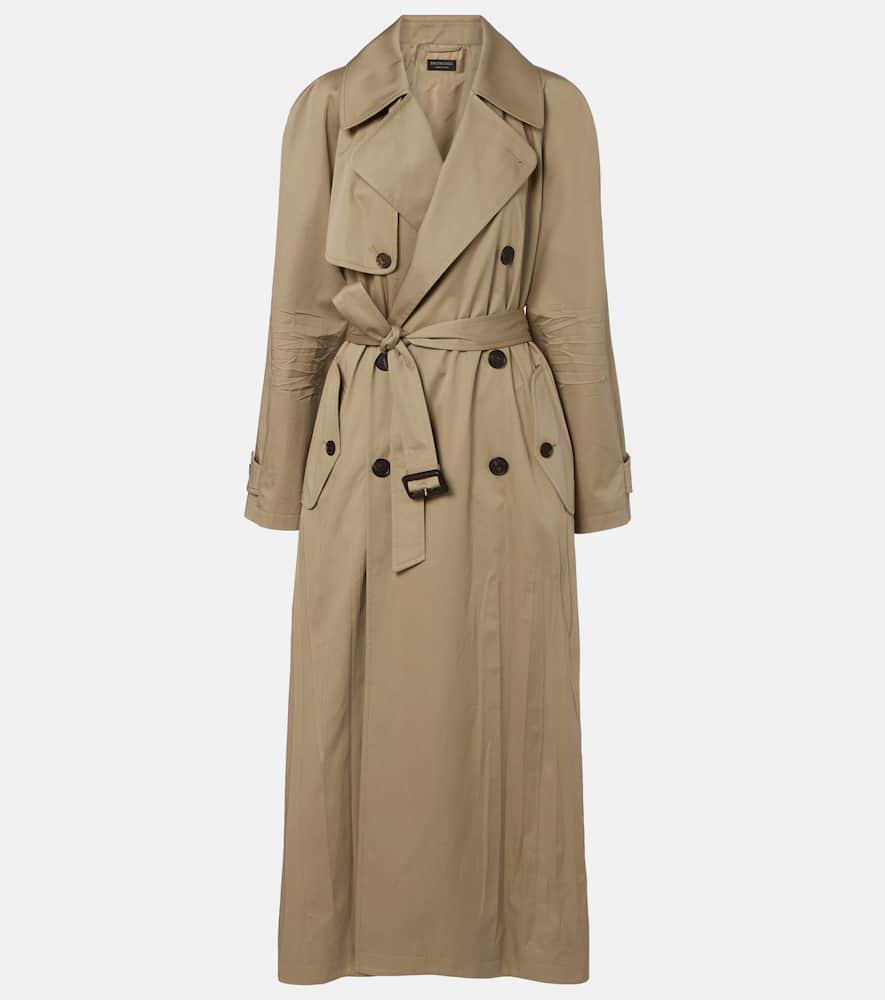 balenciaga cocoon cotton twill trench coat