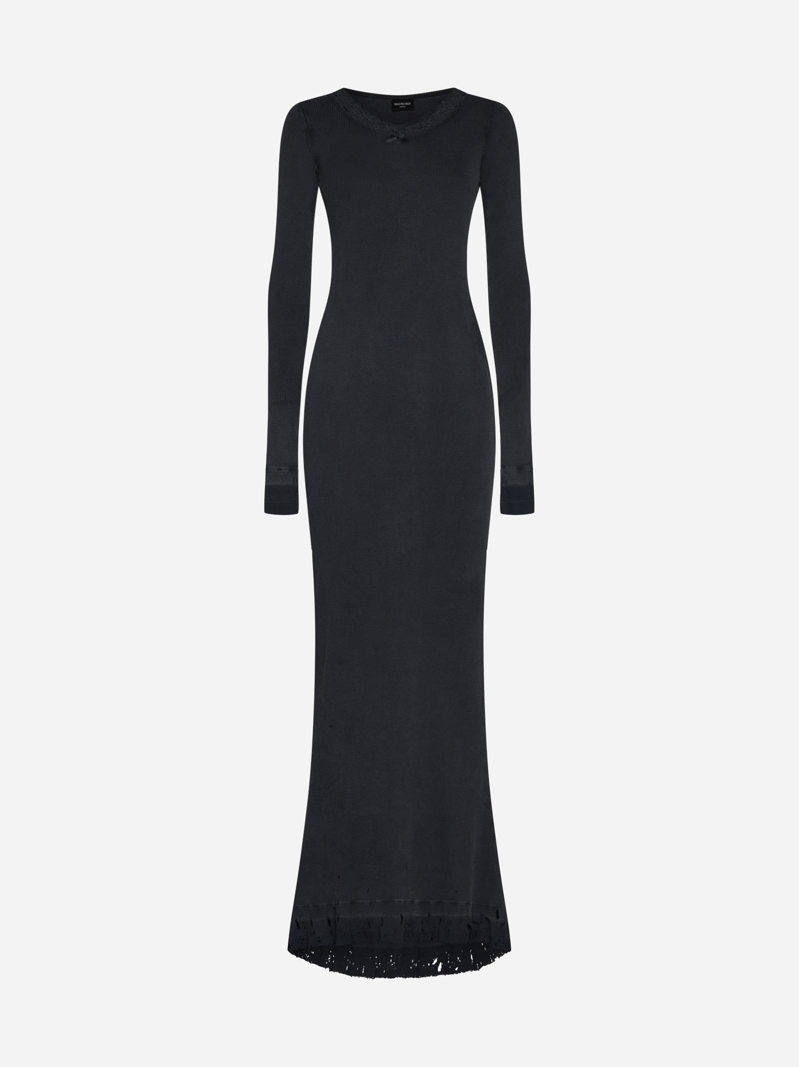 balenciaga cotton maxi dress