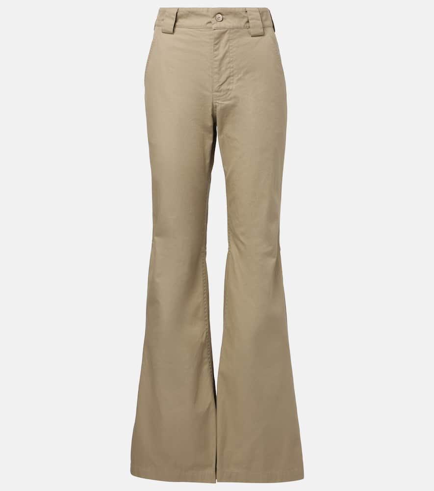 balenciaga cotton twill flared pants