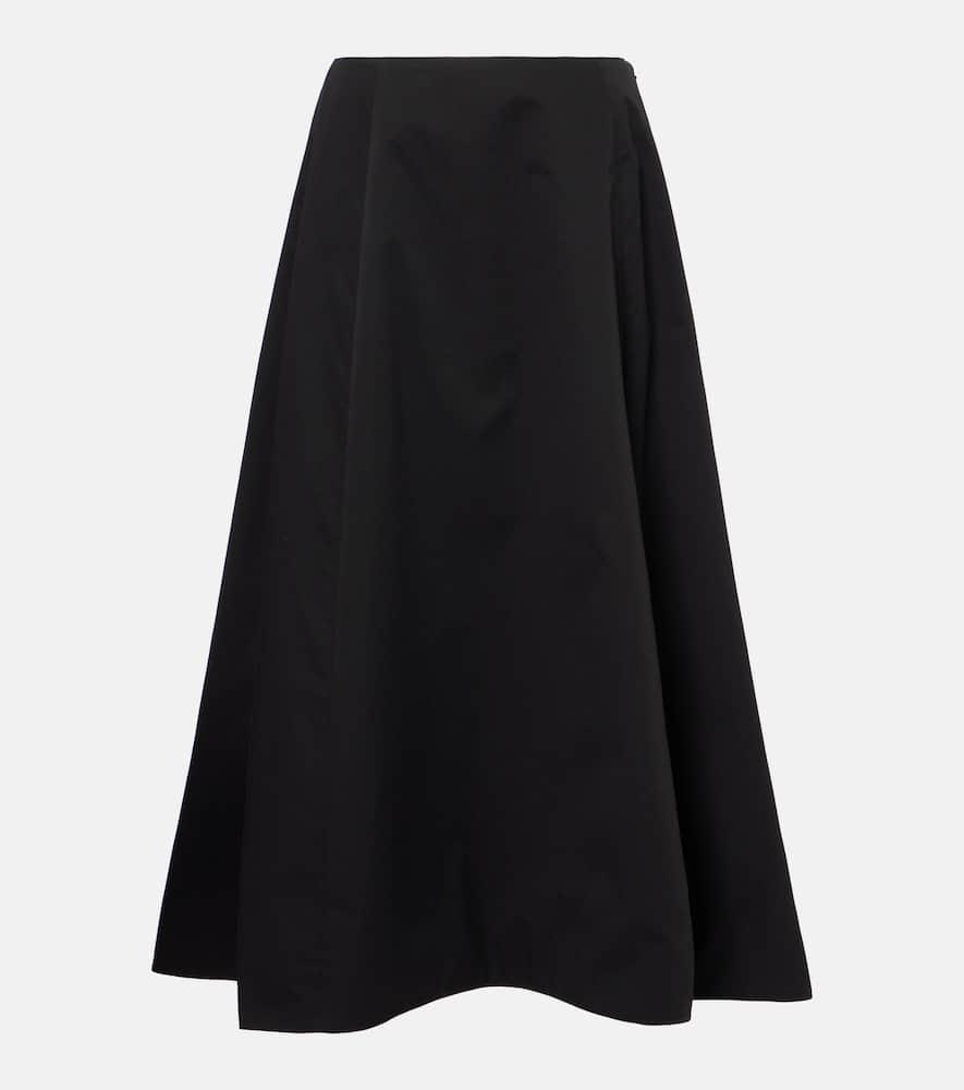 balenciaga cotton twill midi skirt