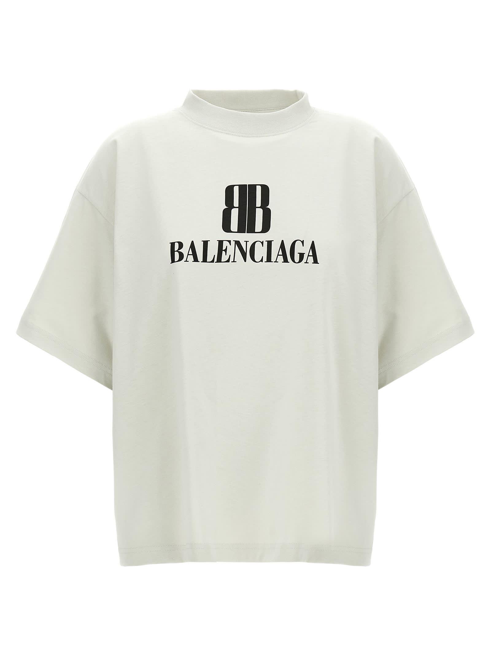 balenciaga cropped logo t-shirt