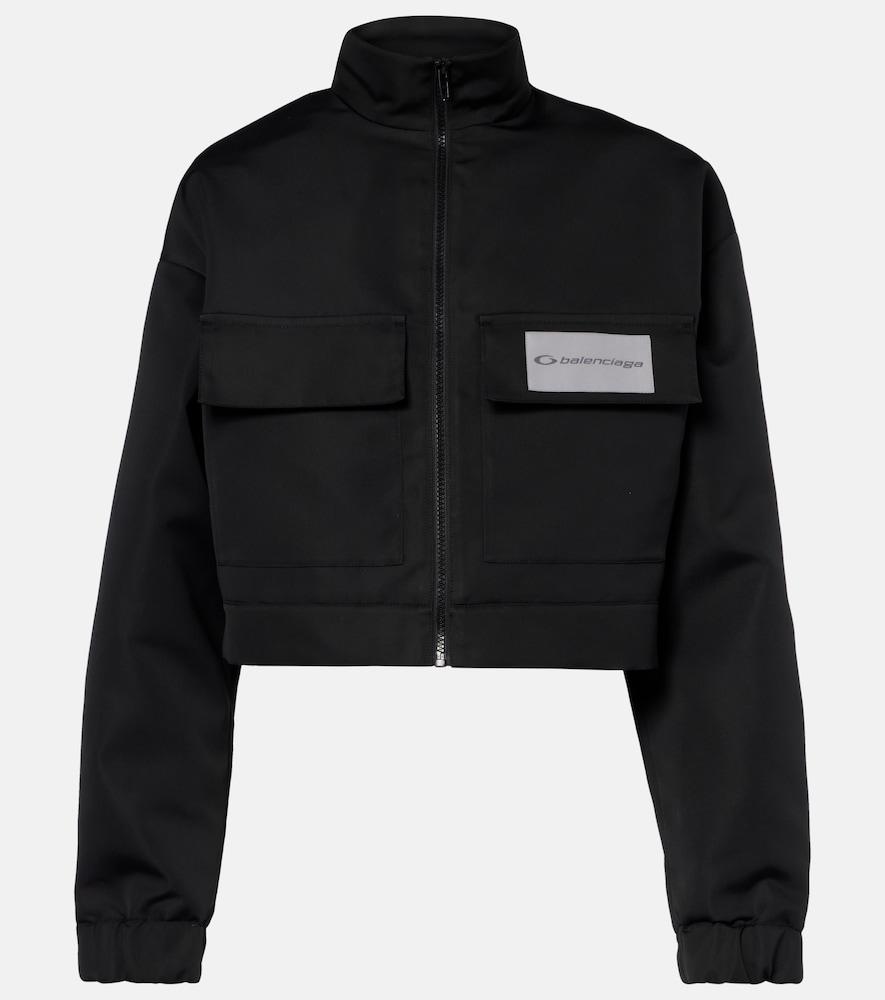 balenciaga cropped technical faille track jacket