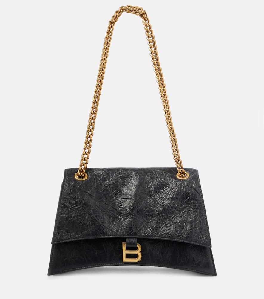 balenciaga crush medium leather shoulder bag