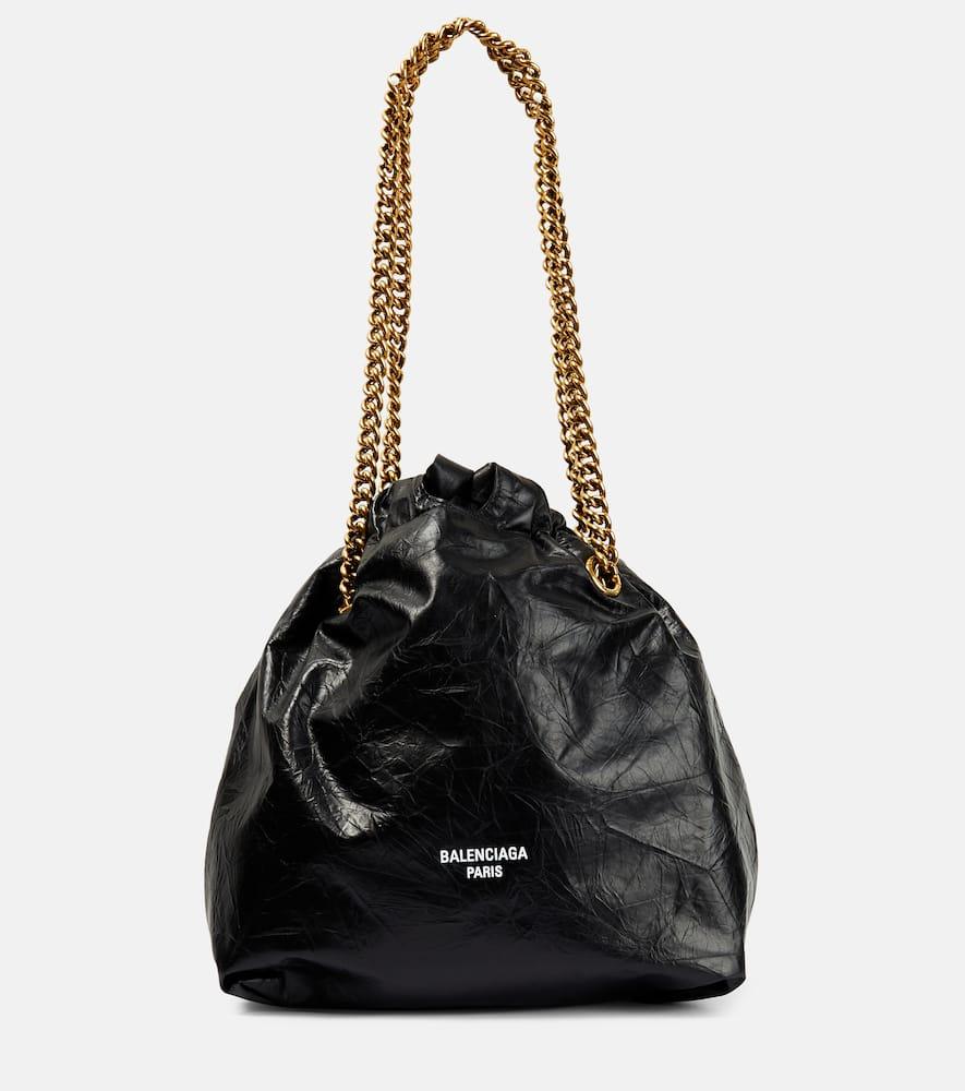balenciaga crush small leather tote bag