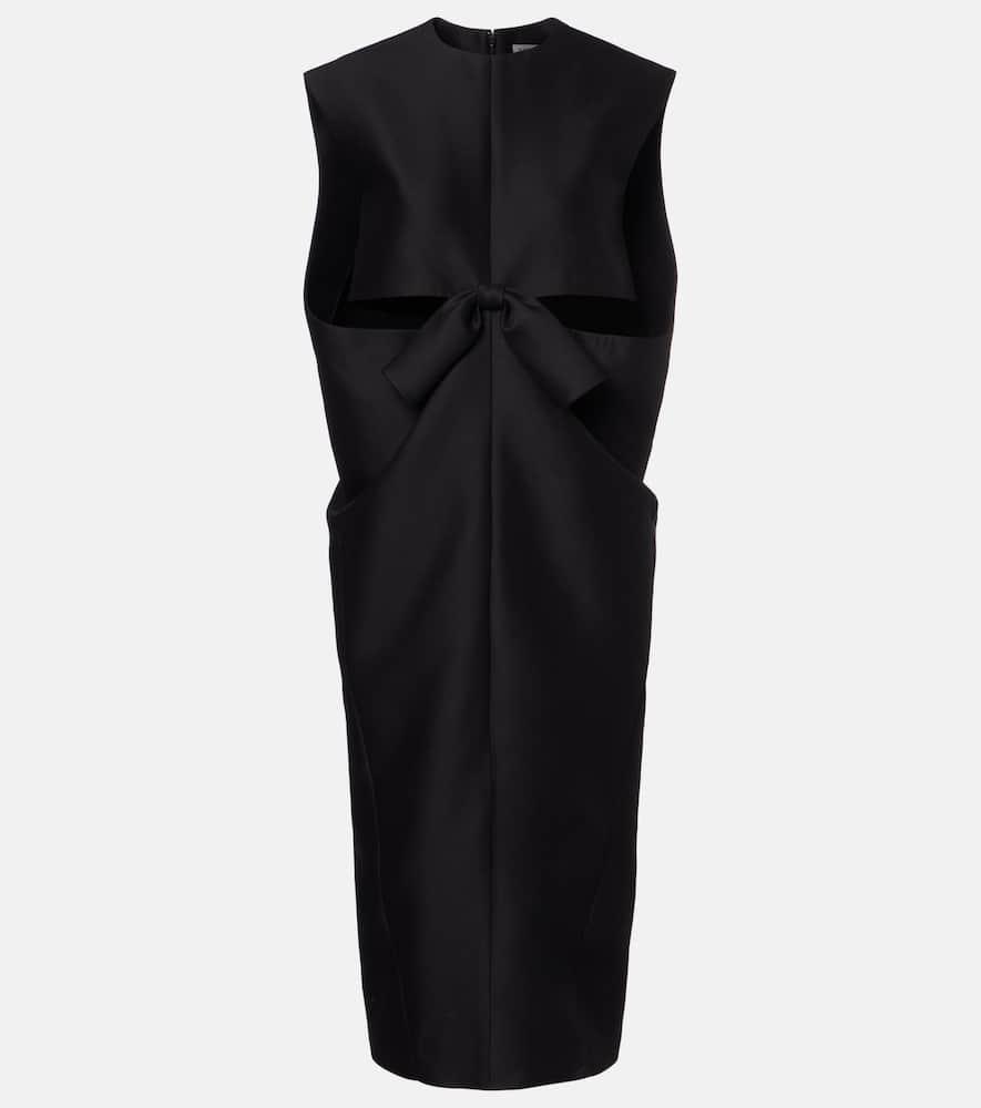 balenciaga cutout crêpe satin midi dress