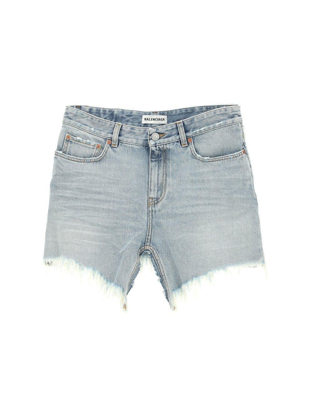 balenciaga cutup denim mini skirt