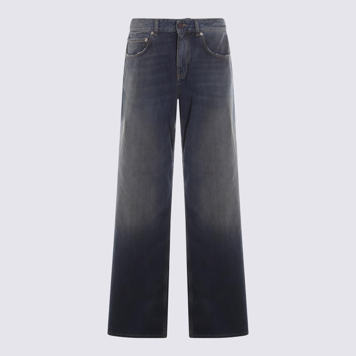 balenciaga dark blue cotton denim jeans