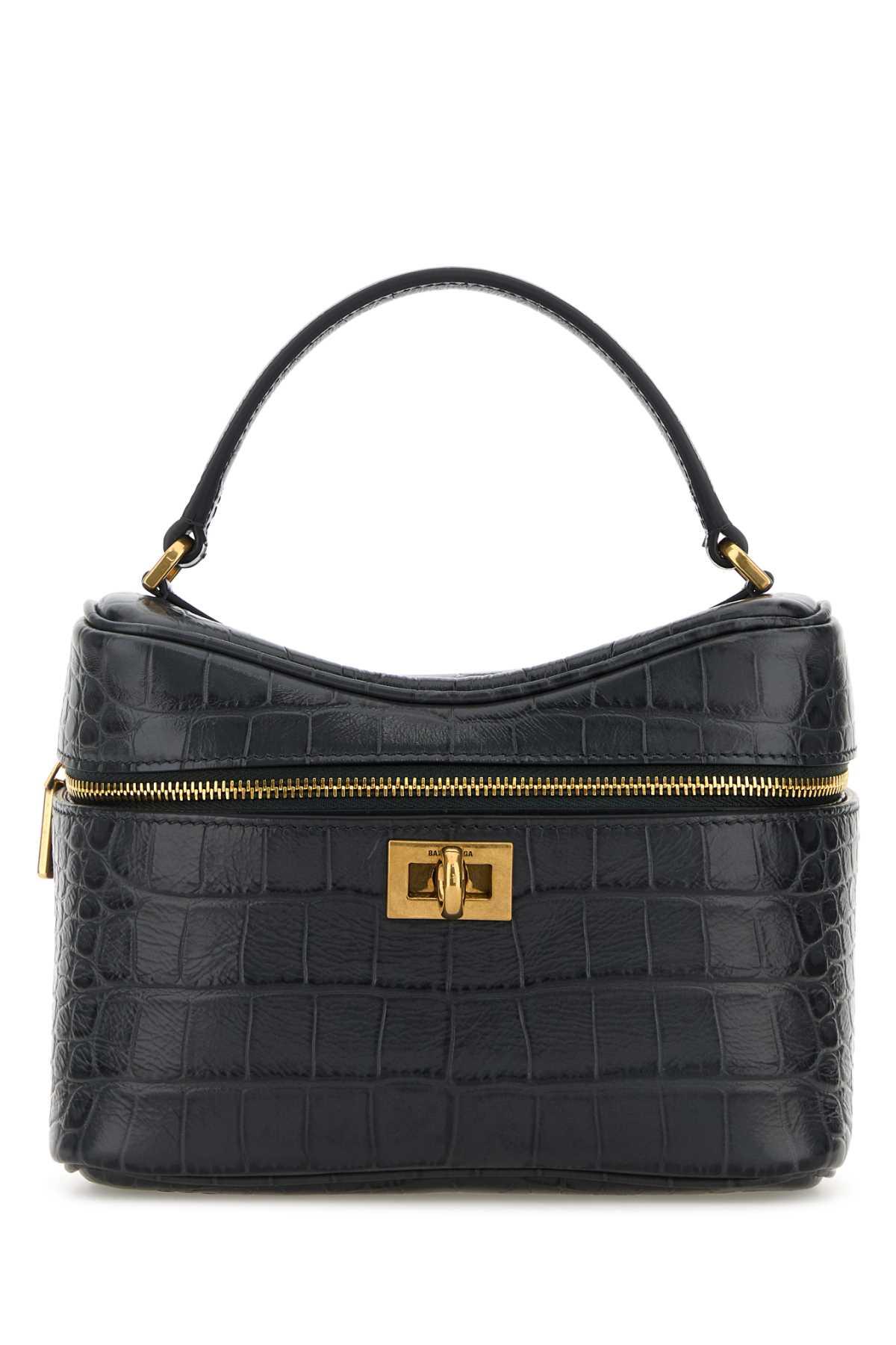 balenciaga denim blue leather rodeo handbag