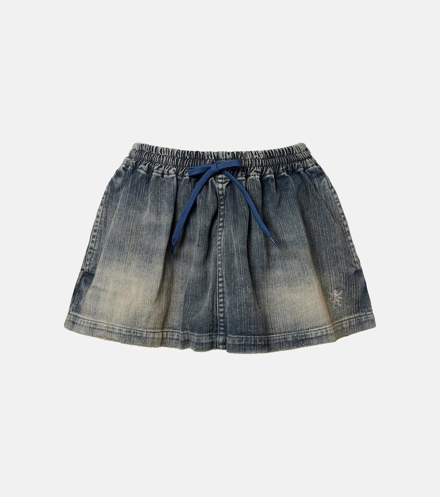 balenciaga distressed denim miniskirt