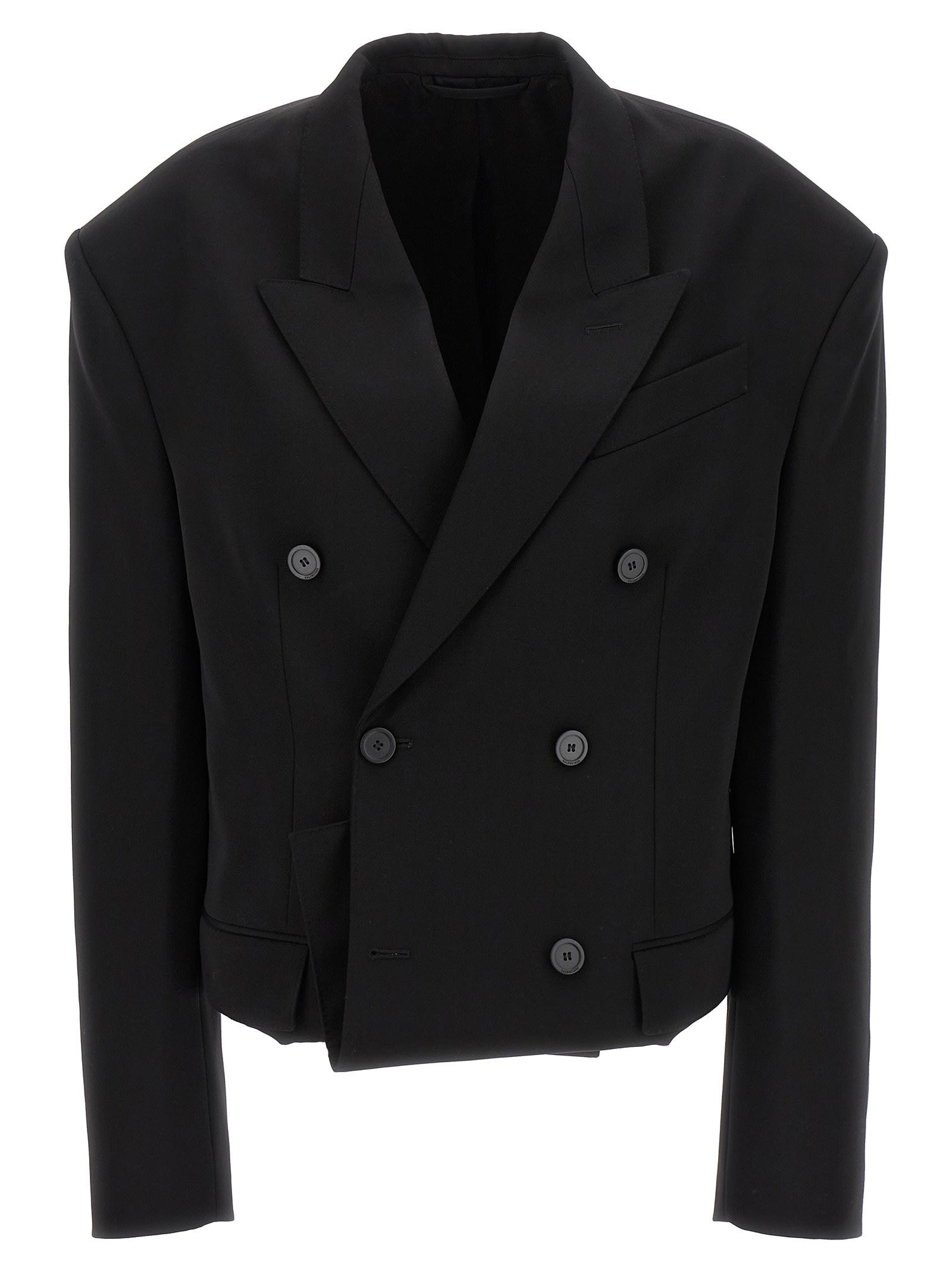 balenciaga double-breast folded blazer