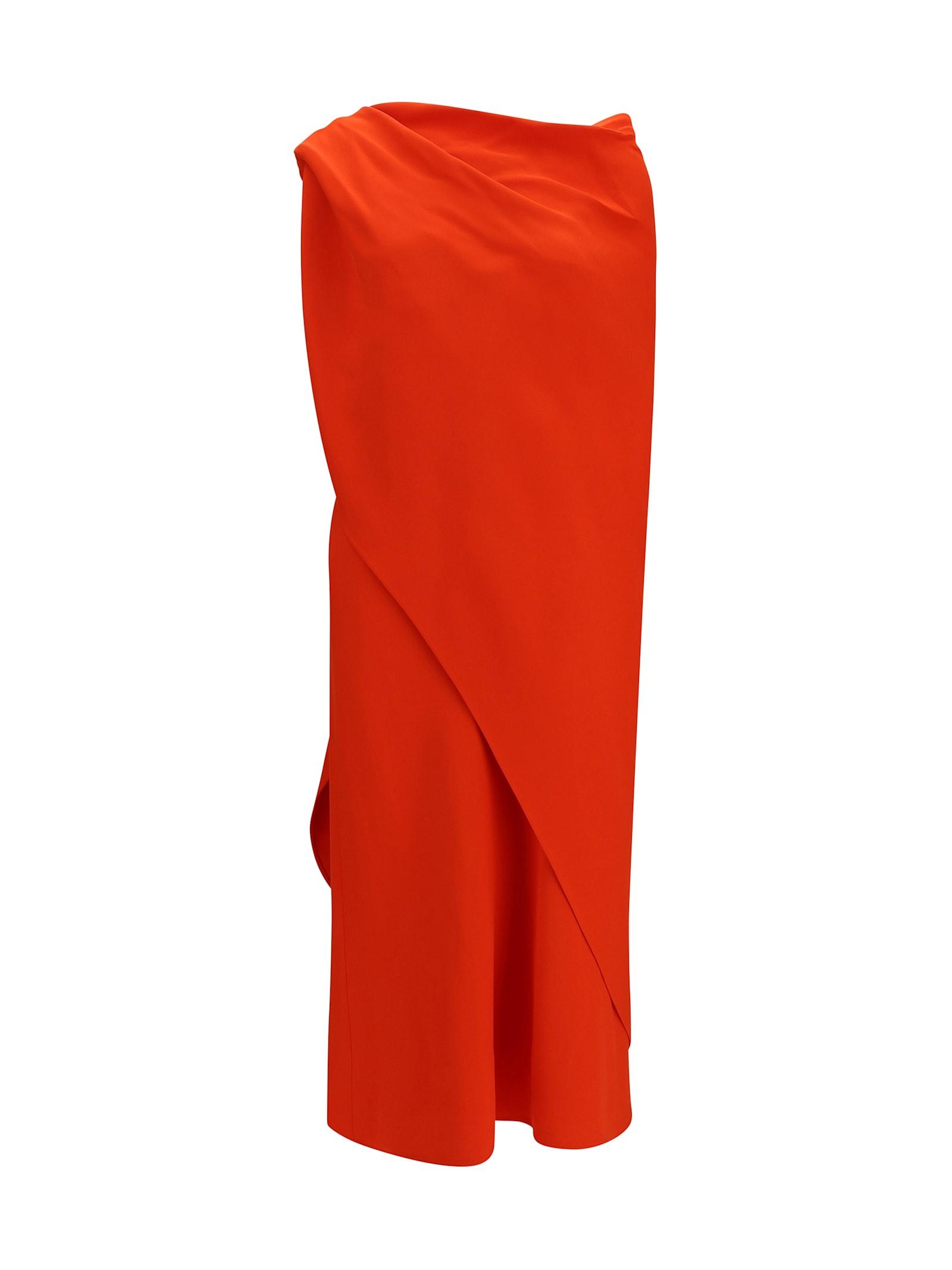 balenciaga draped silk maxi dress