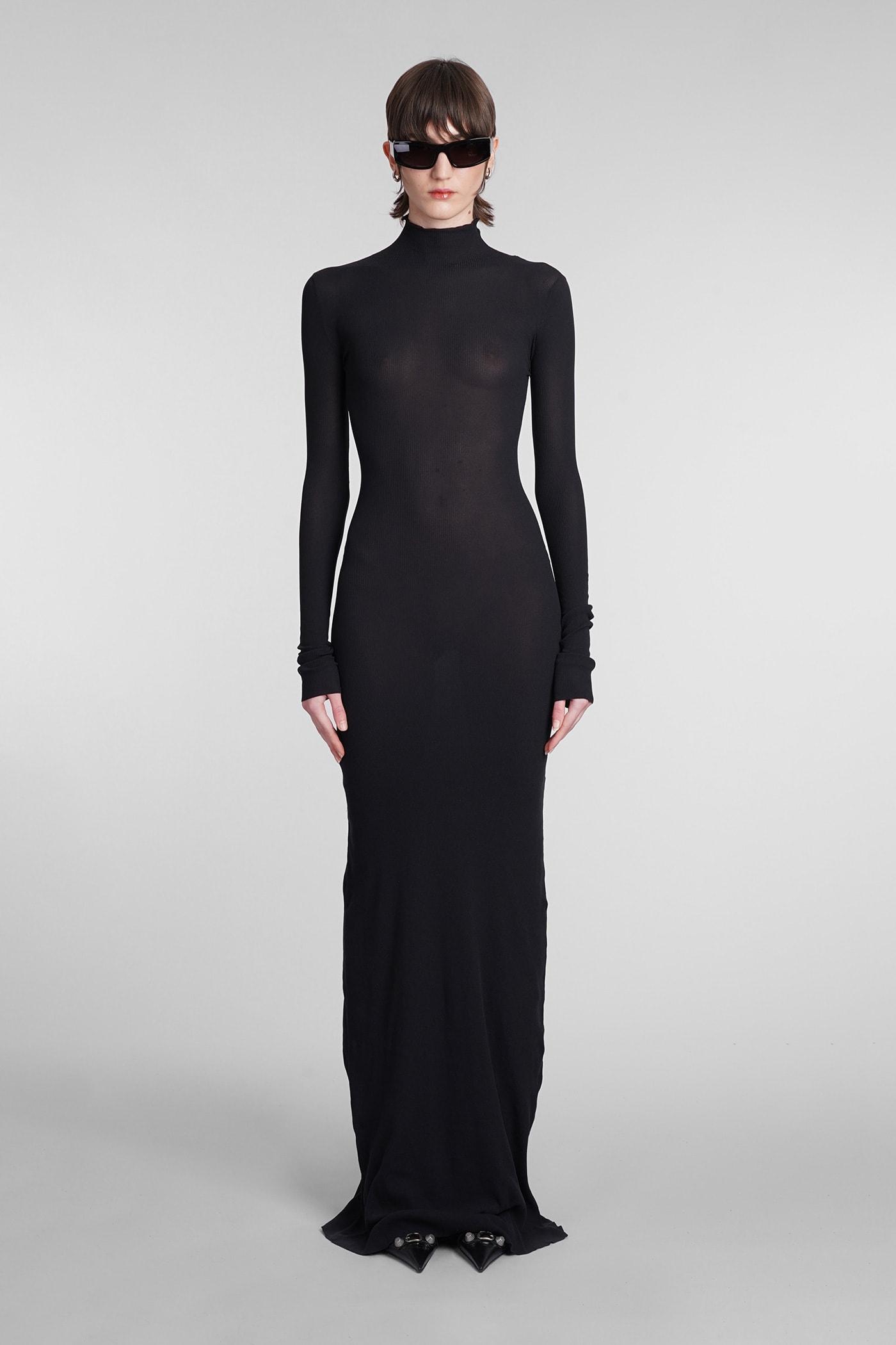 balenciaga dress woman in black polyamide