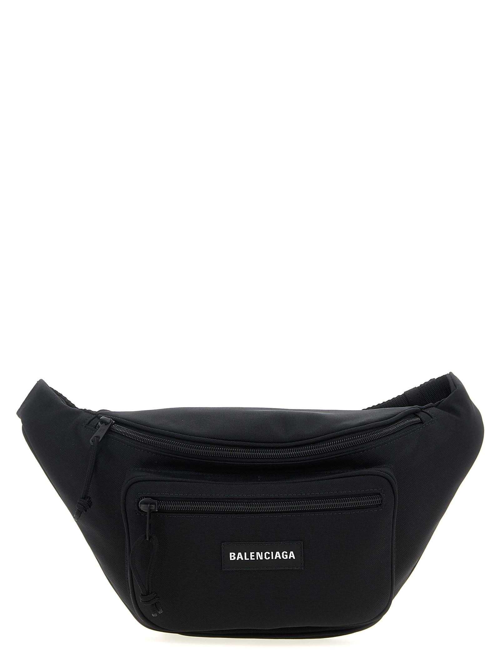 balenciaga explorer belt bag black polyamide crossbody - women