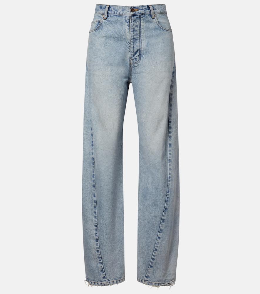 balenciaga frayed tapered jeans